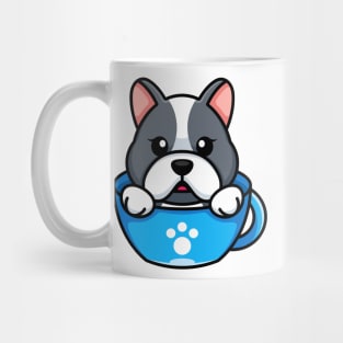 Cute dog on cup coffee cartoon Mug